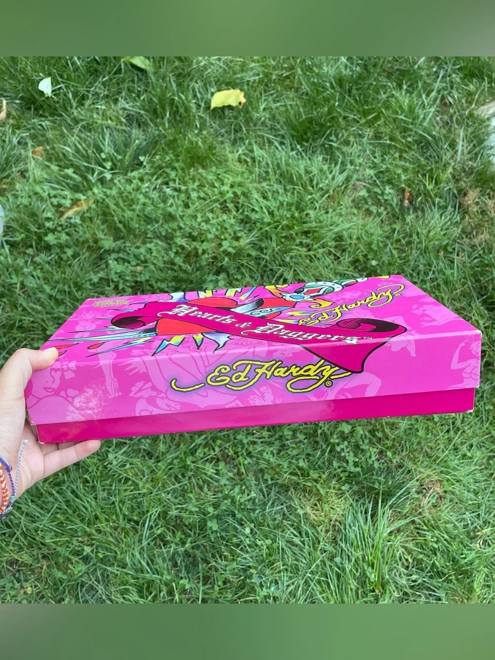 2000s Ed Hardy Hearts And Daggers pink display box